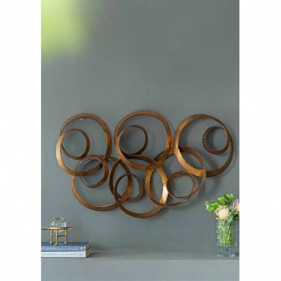 38.5x22x4.2 Seretha Gold Leaf Wall Dcor