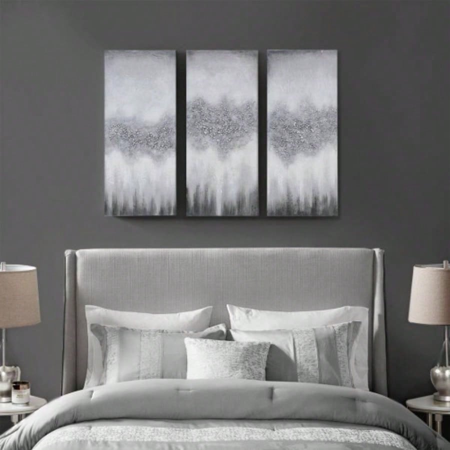 Heavily Embellished 3 - piece Canvas Wall Art Set