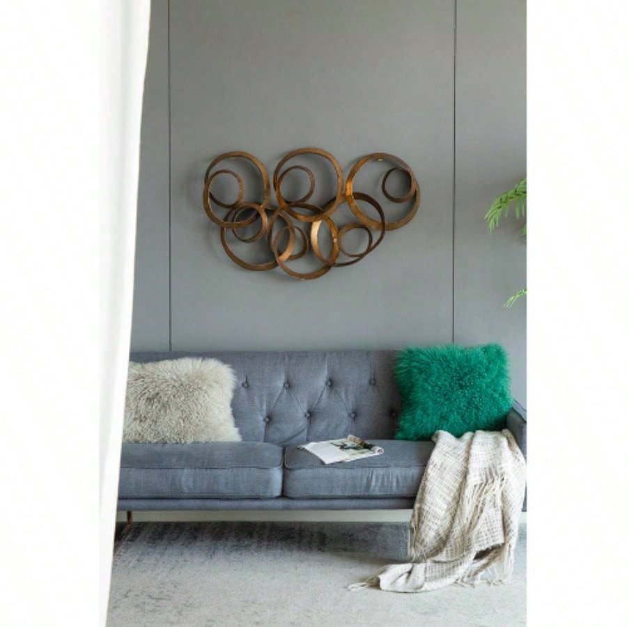 38.5x22x4.2 Seretha Gold Leaf Wall Dcor