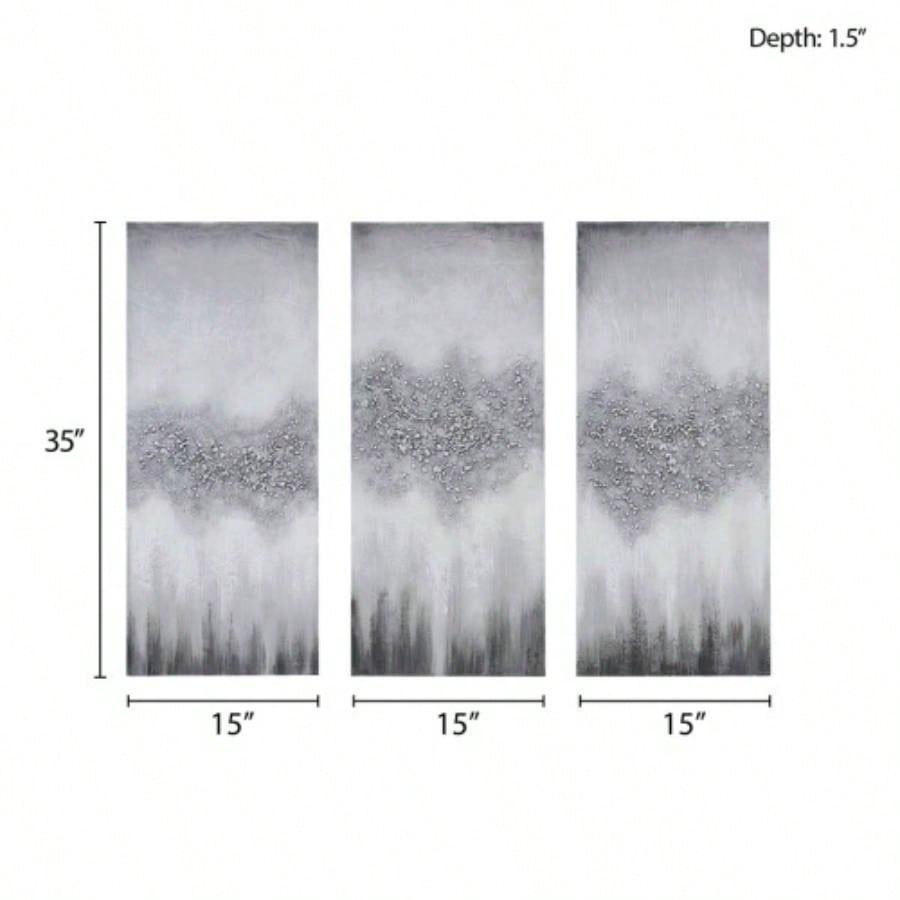 Heavily Embellished 3 - piece Canvas Wall Art Set