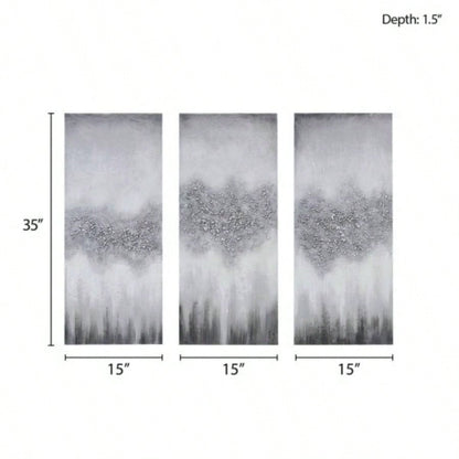 Heavily Embellished 3 - piece Canvas Wall Art Set