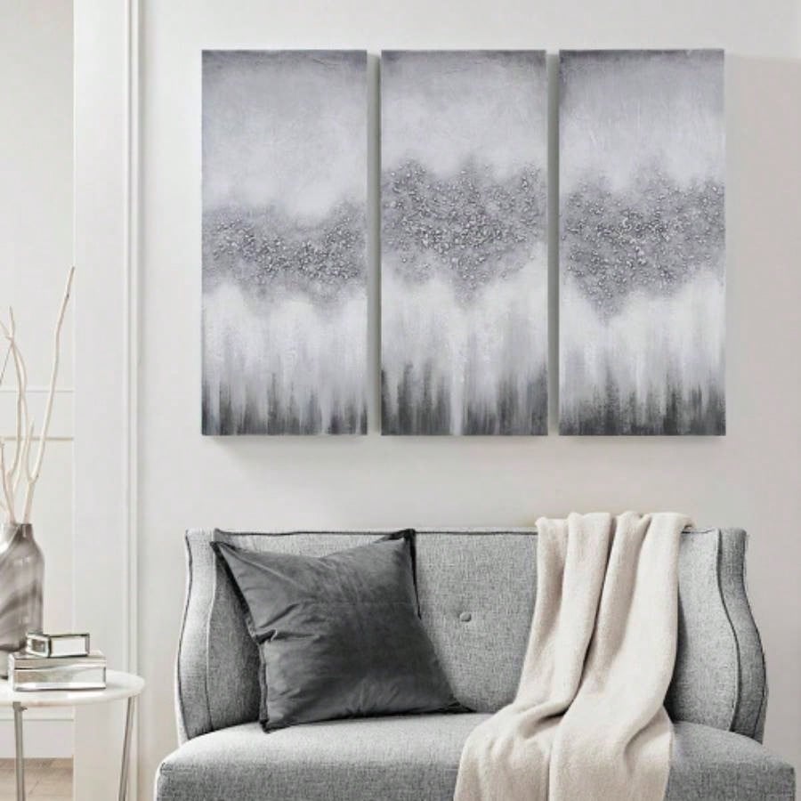 Heavily Embellished 3 - piece Canvas Wall Art Set