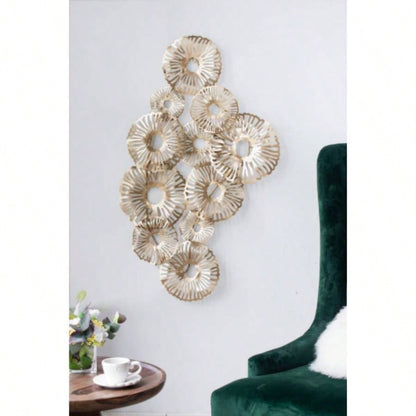 38.5x22x4.2 Seretha Gold Leaf Wall Dcor