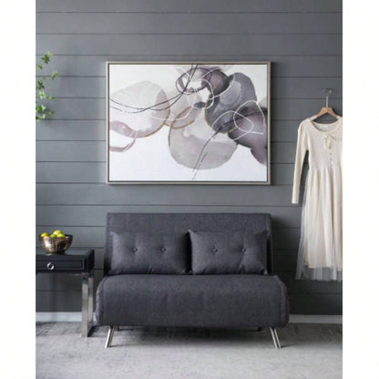 47x 35.5 Large Modern Oil Painting, Hand Painted Abstract Gray Brown Watercolor Texture