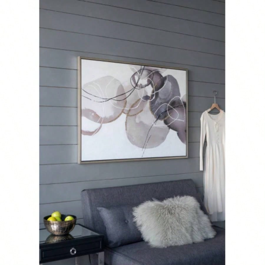 47x 35.5 Large Modern Oil Painting, Hand Painted Abstract Gray Brown Watercolor Texture