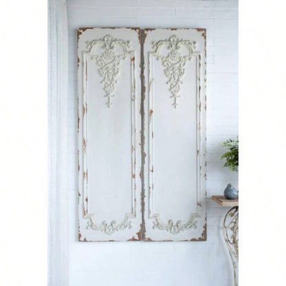 Set of 3 Large White Wall Art Panel, Rectangle Wall Sculpture, Wall Dcor Living Room Dining Room Office Bedroom, 21x 71