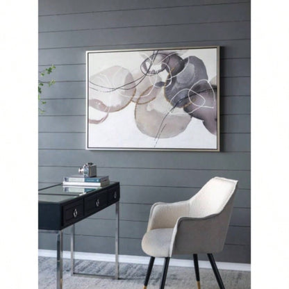 47x 35.5 Large Modern Oil Painting, Hand Painted Abstract Gray Brown Watercolor Texture
