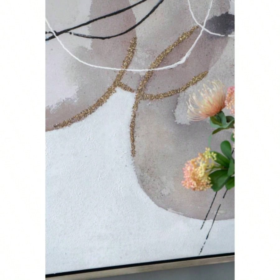 47x 35.5 Large Modern Oil Painting, Hand Painted Abstract Gray Brown Watercolor Texture