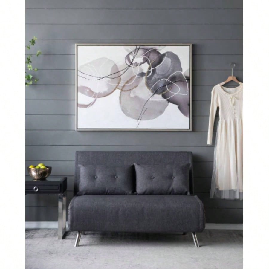 47x 35.5 Large Modern Oil Painting, Hand Painted Abstract Gray Brown Watercolor Texture