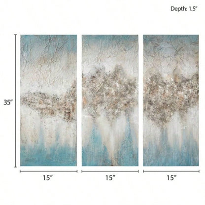 Heavily Embellished 3 - piece Canvas Wall Art Set
