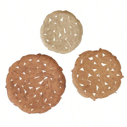 Textured 3 - piece Metal Disc Wall Decor Set