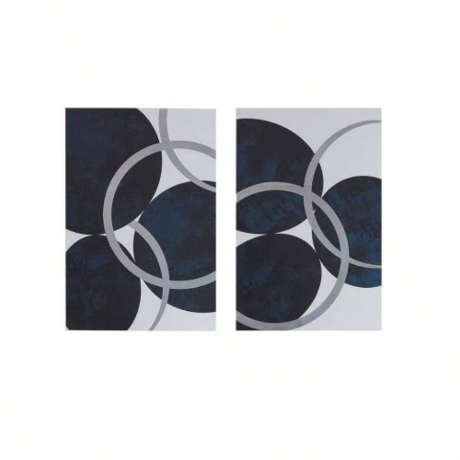 Silver Foil Abstract 2 - piece Canvas Wall Art Set
