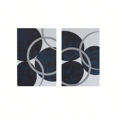 Silver Foil Abstract 2 - piece Canvas Wall Art Set