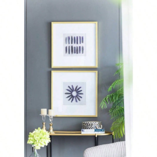 23.5x 23.5 Grace Purple Agate Shadow Boxes Wall Art, Set of 2