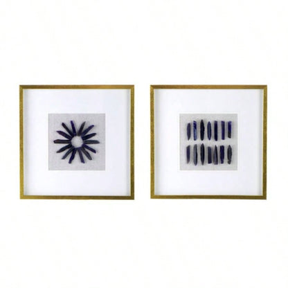 23.5x 23.5 Grace Purple Agate Shadow Boxes Wall Art, Set of 2