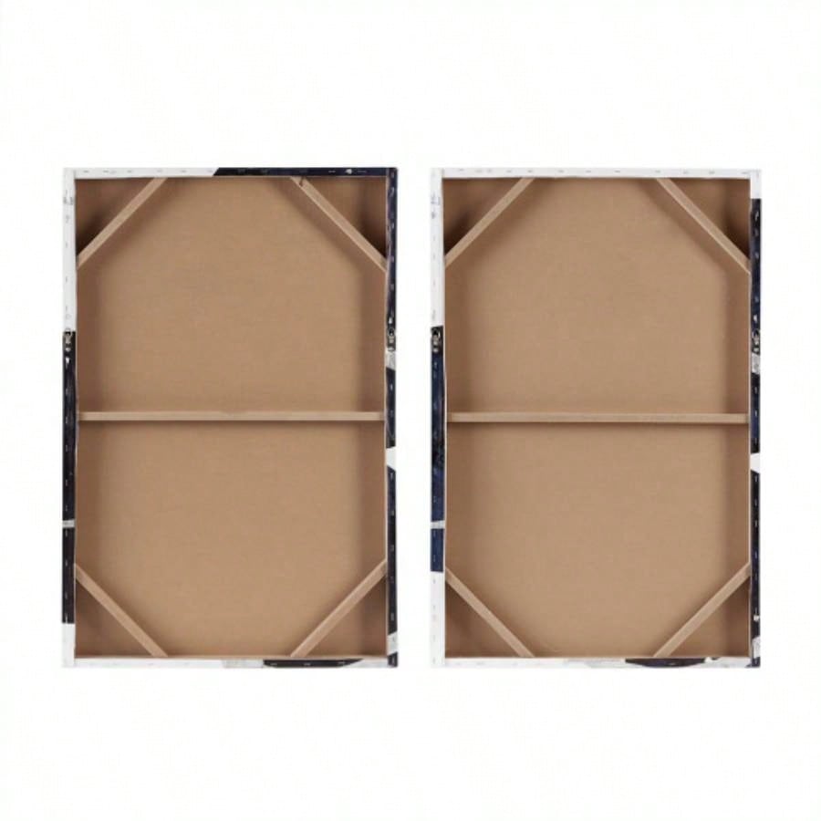 Silver Foil Abstract 2 - piece Canvas Wall Art Set