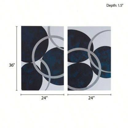 Silver Foil Abstract 2 - piece Canvas Wall Art Set