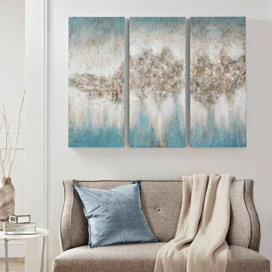 Heavily Embellished 3 - piece Canvas Wall Art Set