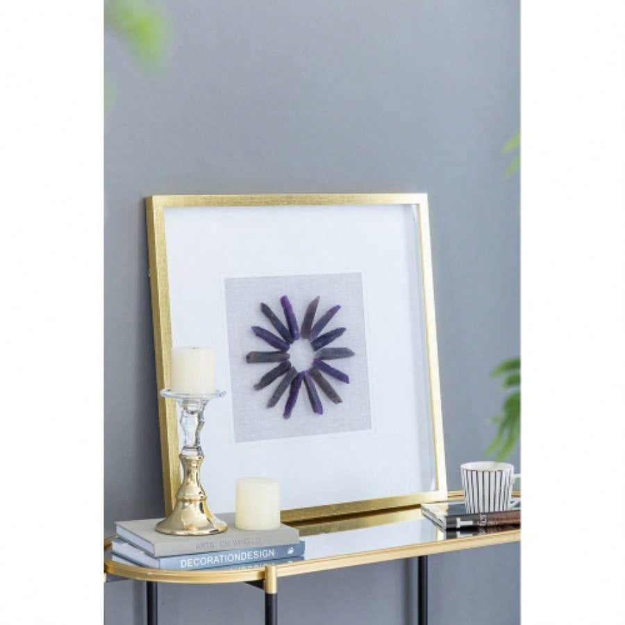 23.5x 23.5 Grace Purple Agate Shadow Boxes Wall Art, Set of 2