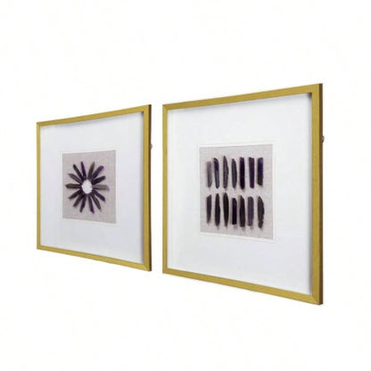 23.5x 23.5 Grace Purple Agate Shadow Boxes Wall Art, Set of 2