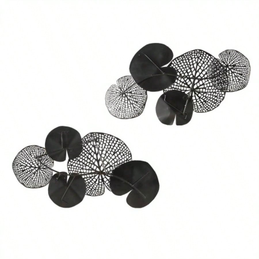 Multi - colored Lily Pad Leaves 2 - piece Metal Wall Decor Set