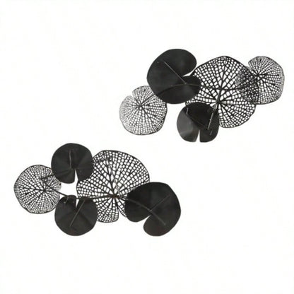 Multi - colored Lily Pad Leaves 2 - piece Metal Wall Decor Set