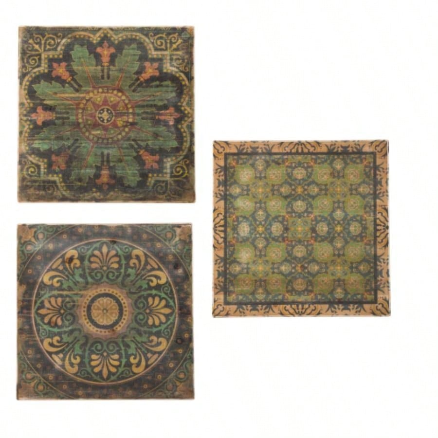 S/3 24x24 Multi - Colored Square Wall Art