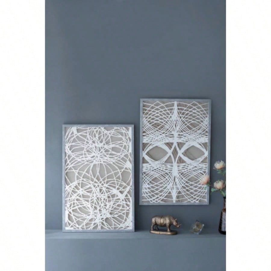S/2 Leaf Shadow Box Wall Dcor, 23.5x1x35.5