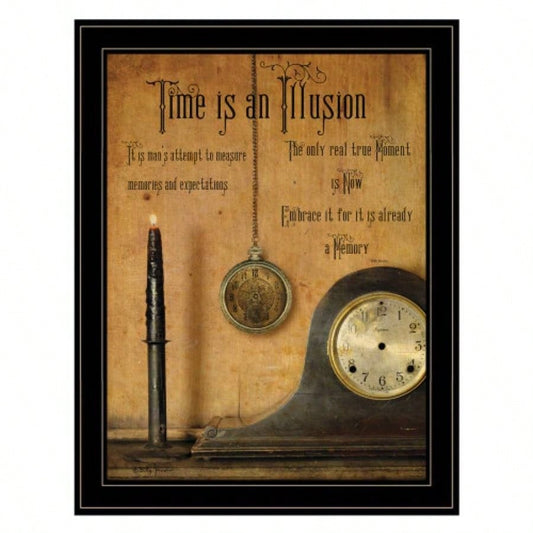 Time is an Illusion by Billy Jacobs, Ready to Hang Framed Print, Black Frame