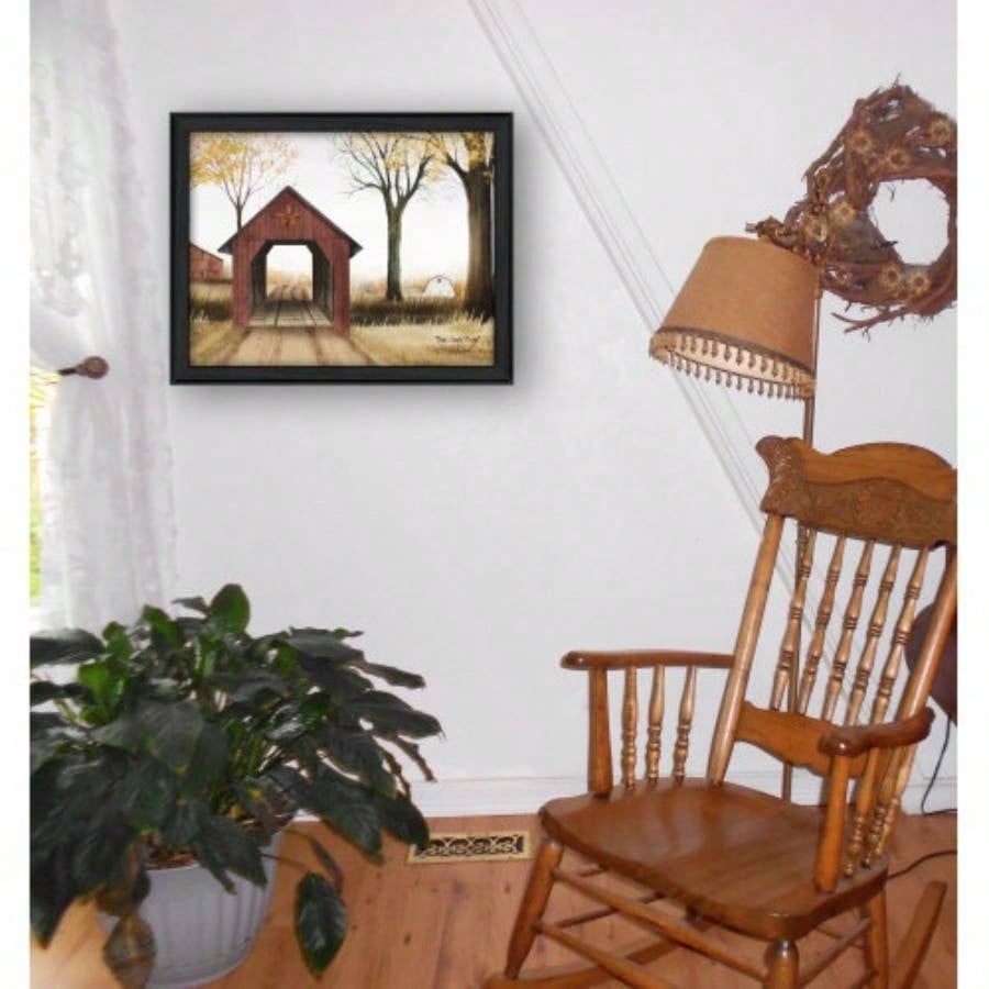 County Bridge By Billy Jacobs, Printed Wall Art, Ready To Hang Framed Poster, Black Frame