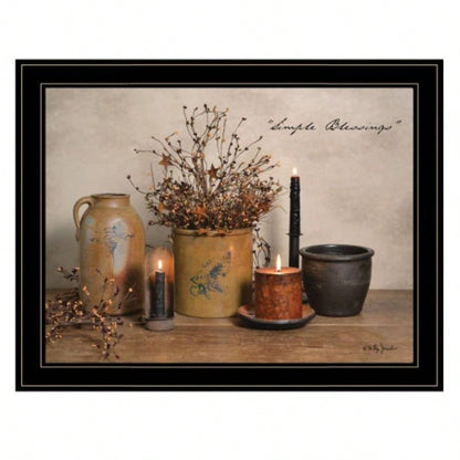 Trendy Decor 4U Simple Blessings Framed Wall Art, Modern Home Decor Framed Print Living Room, Bedroom Farmhouse Wall Decoration by Billy Jacobs