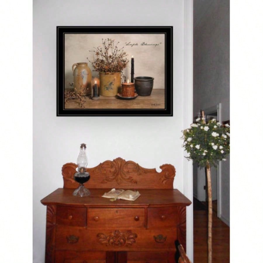 Trendy Decor 4U Simple Blessings Framed Wall Art, Modern Home Decor Framed Print Living Room, Bedroom Farmhouse Wall Decoration by Billy Jacobs