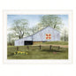 Tulip Quilt Block Barn by Billy Jacobs, Ready to Hang Framed Print, White Frame