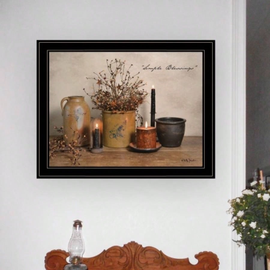 Trendy Decor 4U Simple Blessings Framed Wall Art, Modern Home Decor Framed Print Living Room, Bedroom Farmhouse Wall Decoration by Billy Jacobs