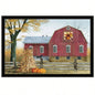 Autumn Leaf Quilt Block Barn by Billy Jacobs, Ready to Hang Framed Print, Black Frame