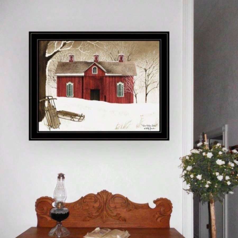 Trendy Decor 4U New Fallen Snow Framed Wall Art, Modern Home Decor Framed Print Living Room, Bedroom Farmhouse Wall Decoration by Billy Jacobs