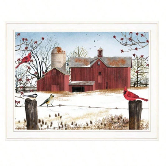 Winter Friends by Billy Jacobs, Ready to Hang Framed Print, White Frame