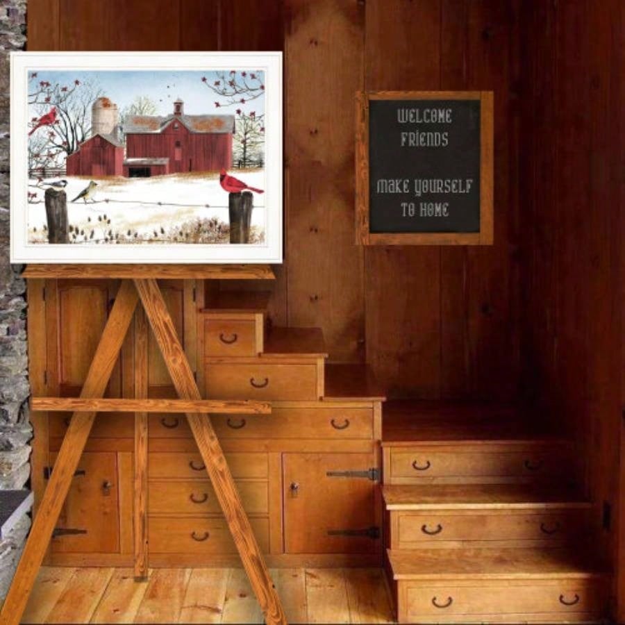 Winter Friends by Billy Jacobs, Ready to Hang Framed Print, White Frame