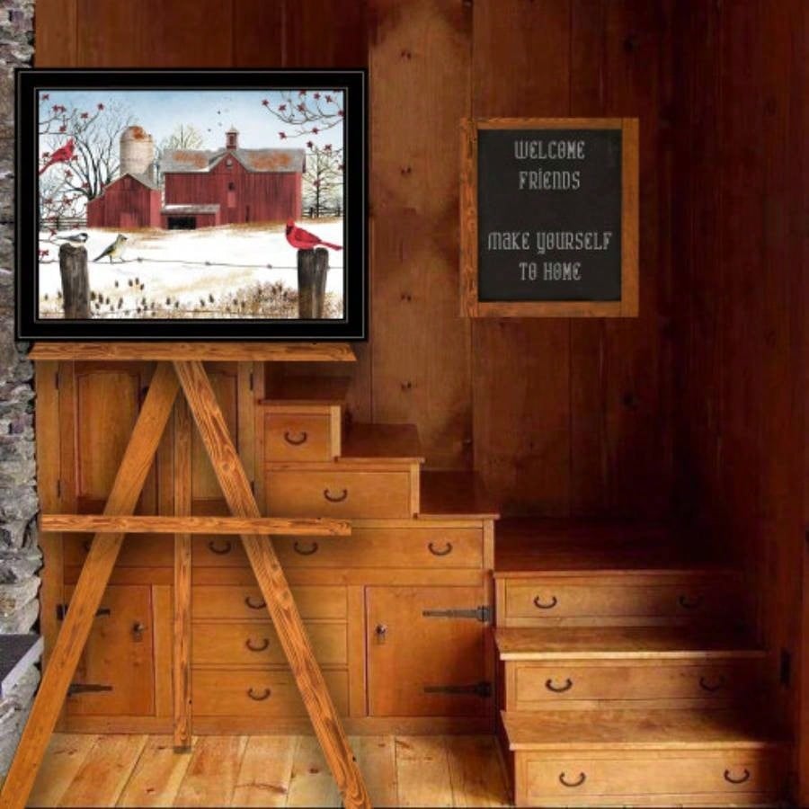 Winter Friends by Billy Jacobs, Ready to Hang Framed Print, Black Frame