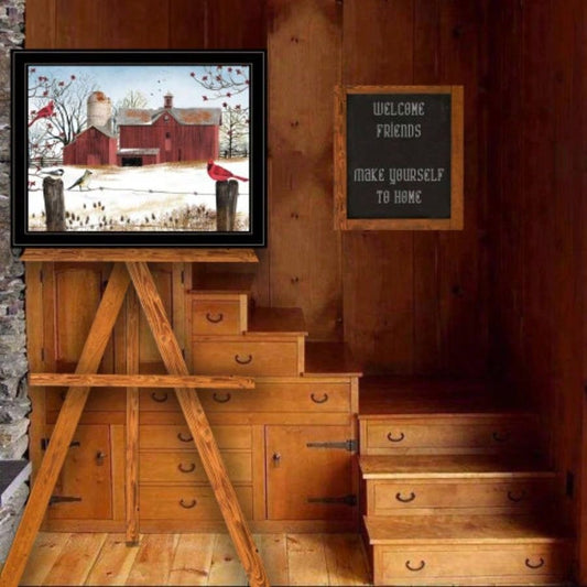 Winter Friends by Billy Jacobs, Ready to Hang Framed Print, Black Frame