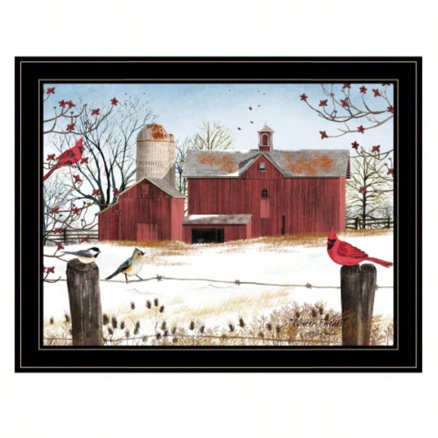 Winter Friends by Billy Jacobs, Ready to Hang Framed Print, Black Frame