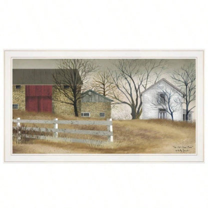 Old Stone Barn by Billy Jacobs, Ready to Hang Framed Print, White Frame