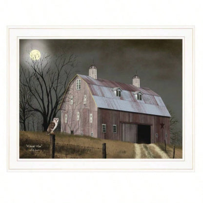 Midnight Moon by Billy Jacobs, Ready to Hang Framed Print, White Frame