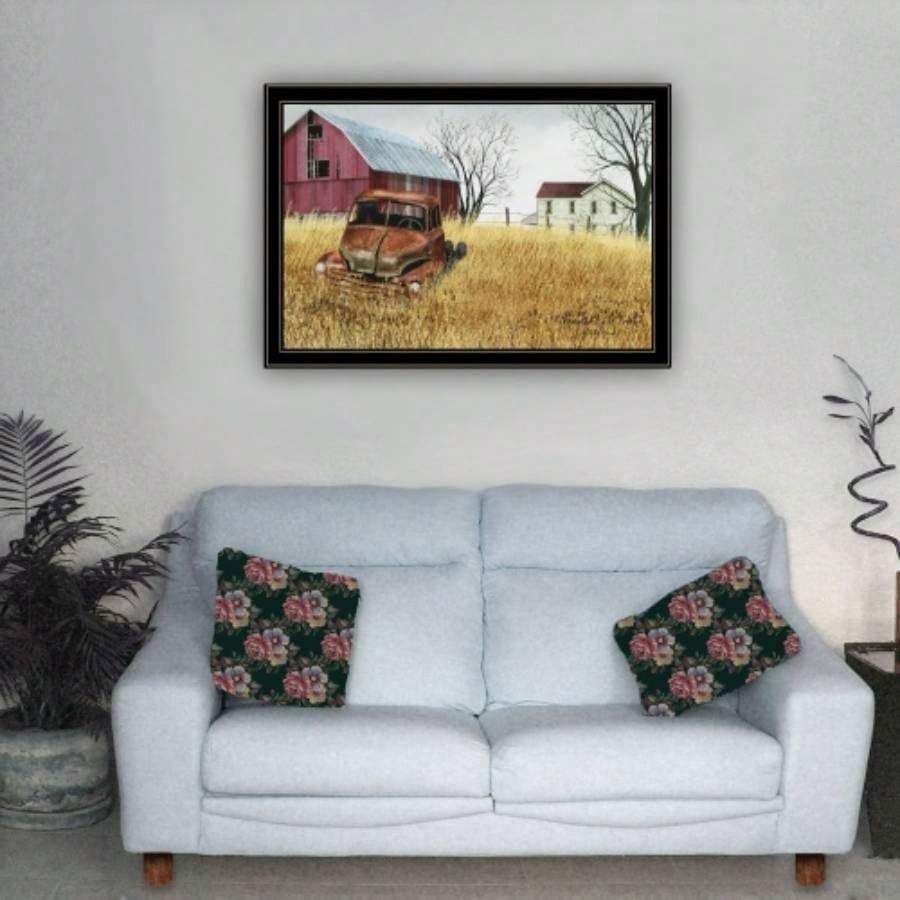 Granddads Old Truck by Billy Jacobs, Ready to Hang Framed Print, Black Frame