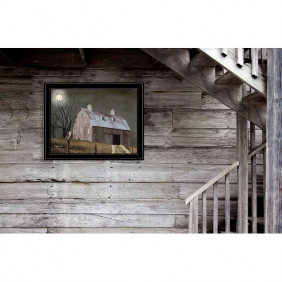 Trendy Decor 4U Midnight Moon Framed Wall Art, Modern Home Decor Framed Print Living Room, Bedroom Farmhouse Wall Decoration by Billy Jacobs