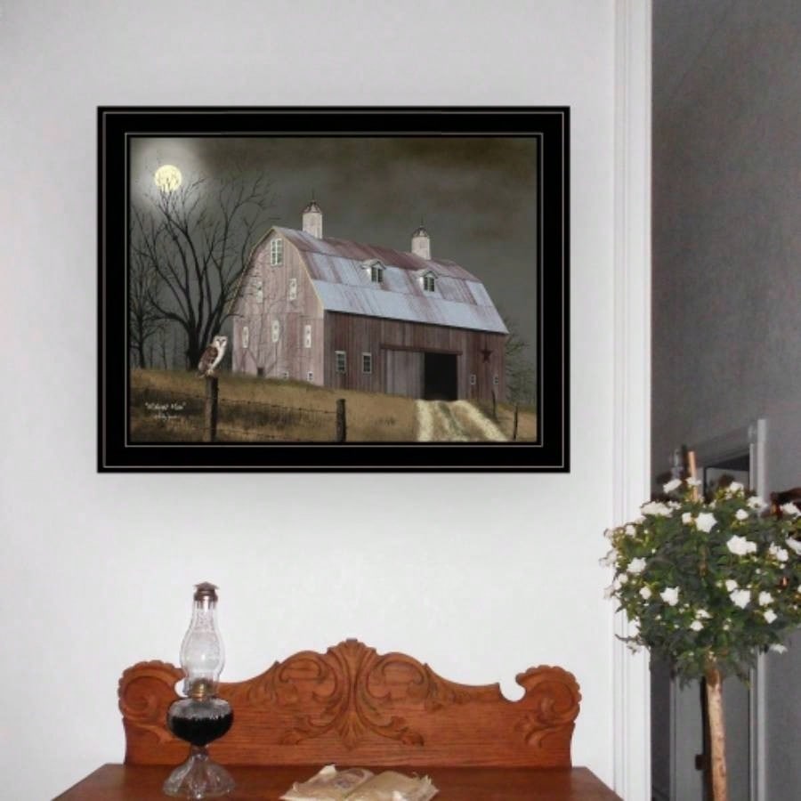 Trendy Decor 4U Midnight Moon Framed Wall Art, Modern Home Decor Framed Print Living Room, Bedroom Farmhouse Wall Decoration by Billy Jacobs
