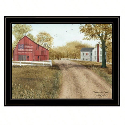Trendy Decor 4U Summer in Country Framed Wall Art, Modern Home Decor Framed Print Living Room, Bedroom Farmhouse Wall Decoration by Billy Jacobs