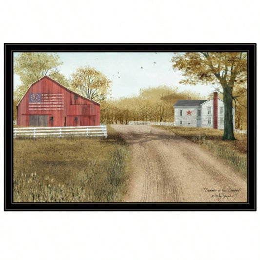 Trendy Decor 4U Summer in Country Framed Wall Art, Modern Home Decor Framed Print Living Room, Bedroom Farmhouse Wall Decoration by Billy Jacobs