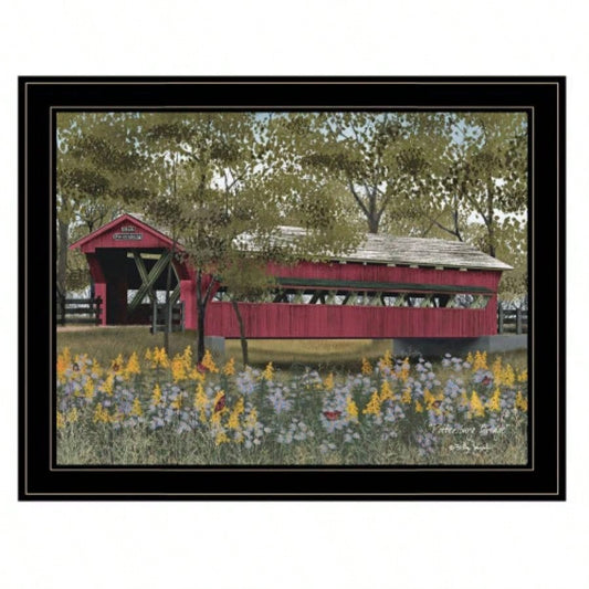 Trendy Decor 4U Pottersburg Bridge Framed Wall Art, Modern Home Decor Framed Print Living Room, Bedroom Farmhouse Wall Decoration by Billy Jacobs