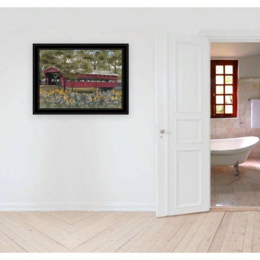 Trendy Decor 4U Pottersburg Bridge Framed Wall Art, Modern Home Decor Framed Print Living Room, Bedroom Farmhouse Wall Decoration by Billy Jacobs